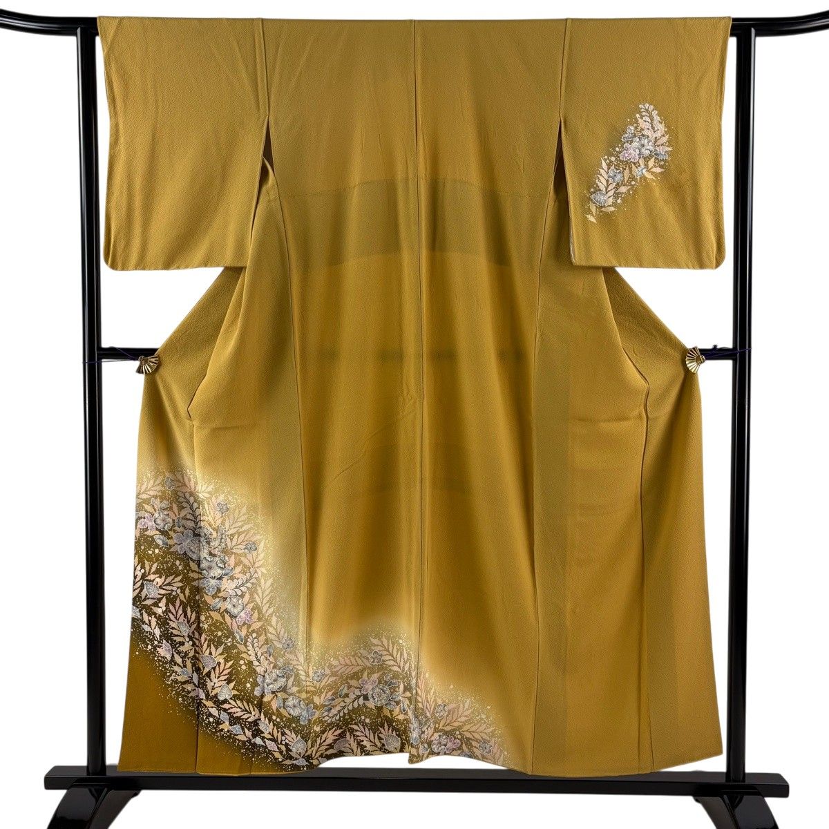 付下げ 身丈153cm 裄丈62cm S 袷 辻が花 ぼかし 山吹色 正絹 名品