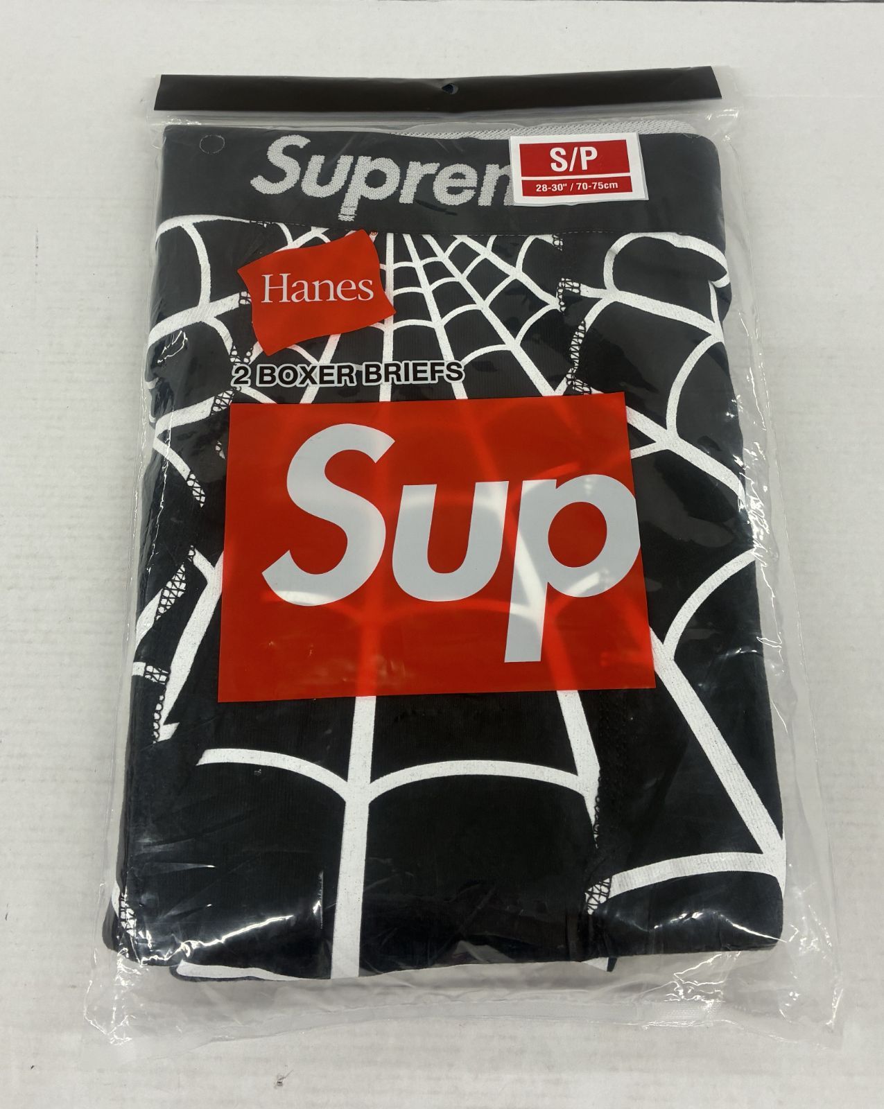未使用 未開封 Supreme Hanes SpiderMan Boxer Briefs 2 Pack Black S
