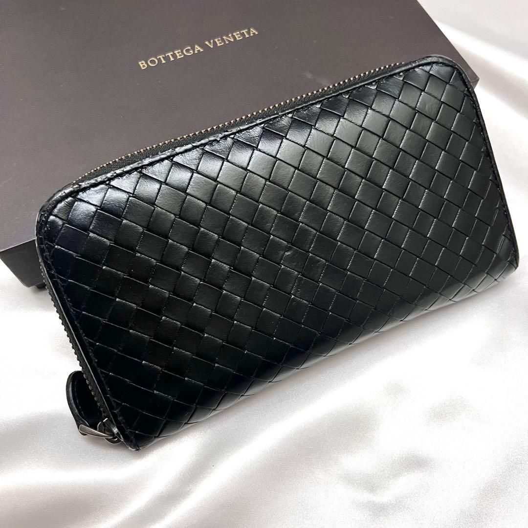 ◇箱付き極美品◇ボッテガヴェネタ　長財布　ラウンドジップ　ブラック　ナッパレザー ◇箱付き極美品◇ボッテガヴェネタ 長財布 ラウンドジップ ブラック