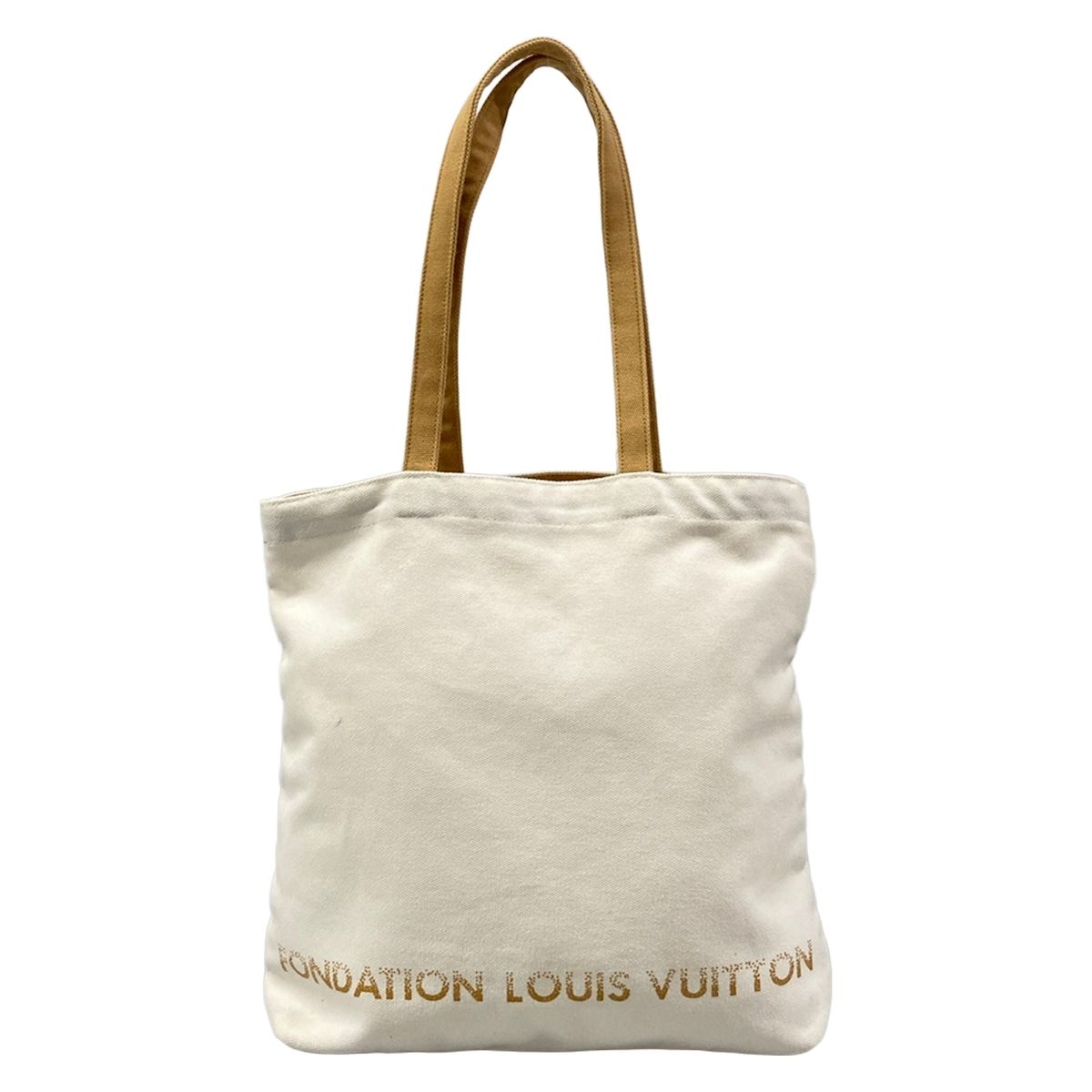 LOUIS VUITTON(ルイヴィトン) トートバッグ 白×ライトブラウン FONDATION LOUIS VUITTON/ルイヴィトン美術館限定