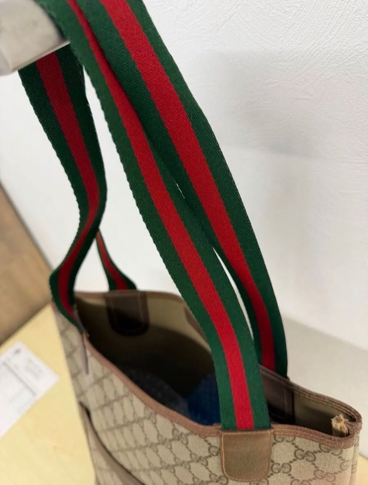 GUCCI オールドグッチ シェリーライン GG柄 トートバッグ PVC レザー