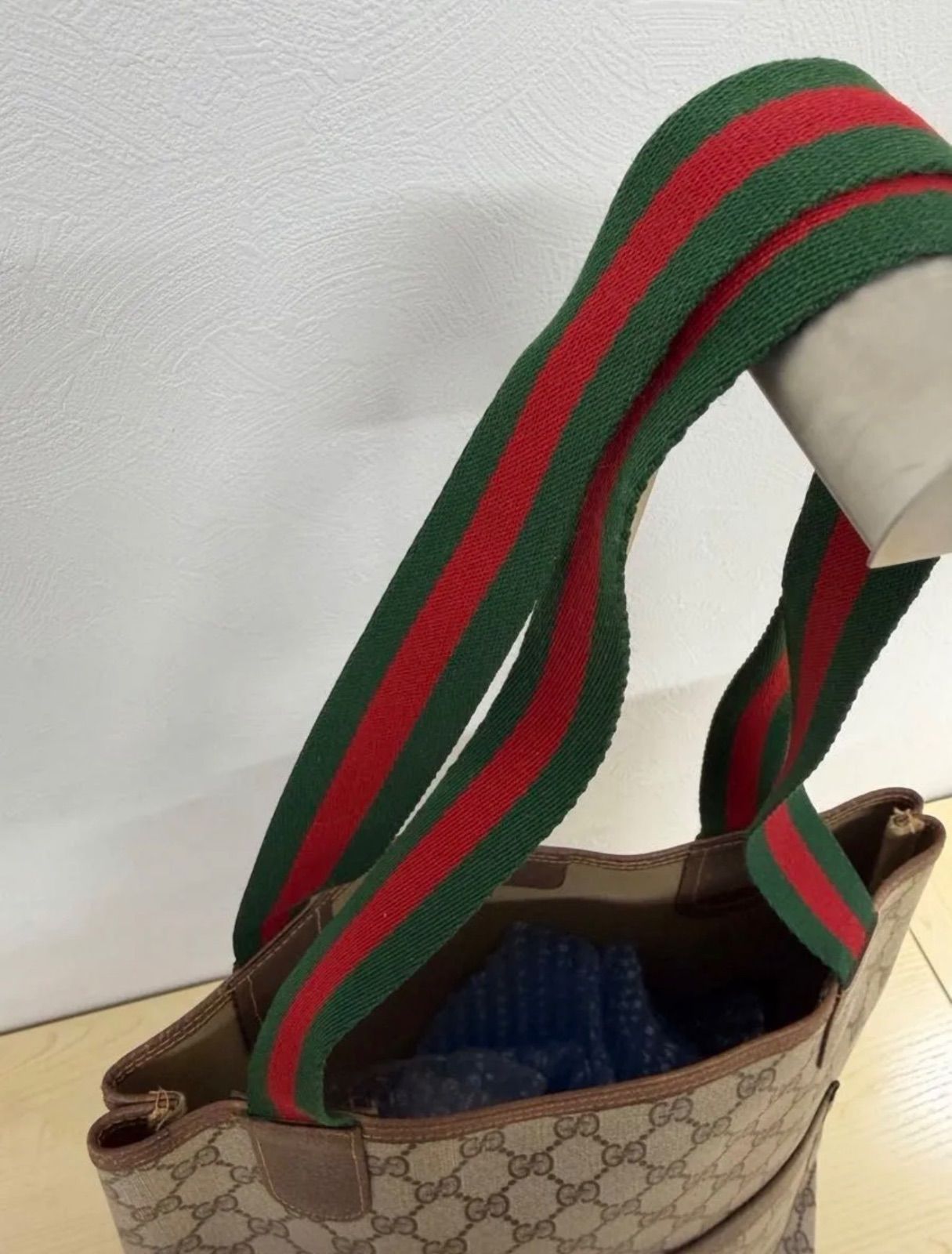 GUCCI オールドグッチ シェリーライン GG柄 トートバッグ PVC レザー