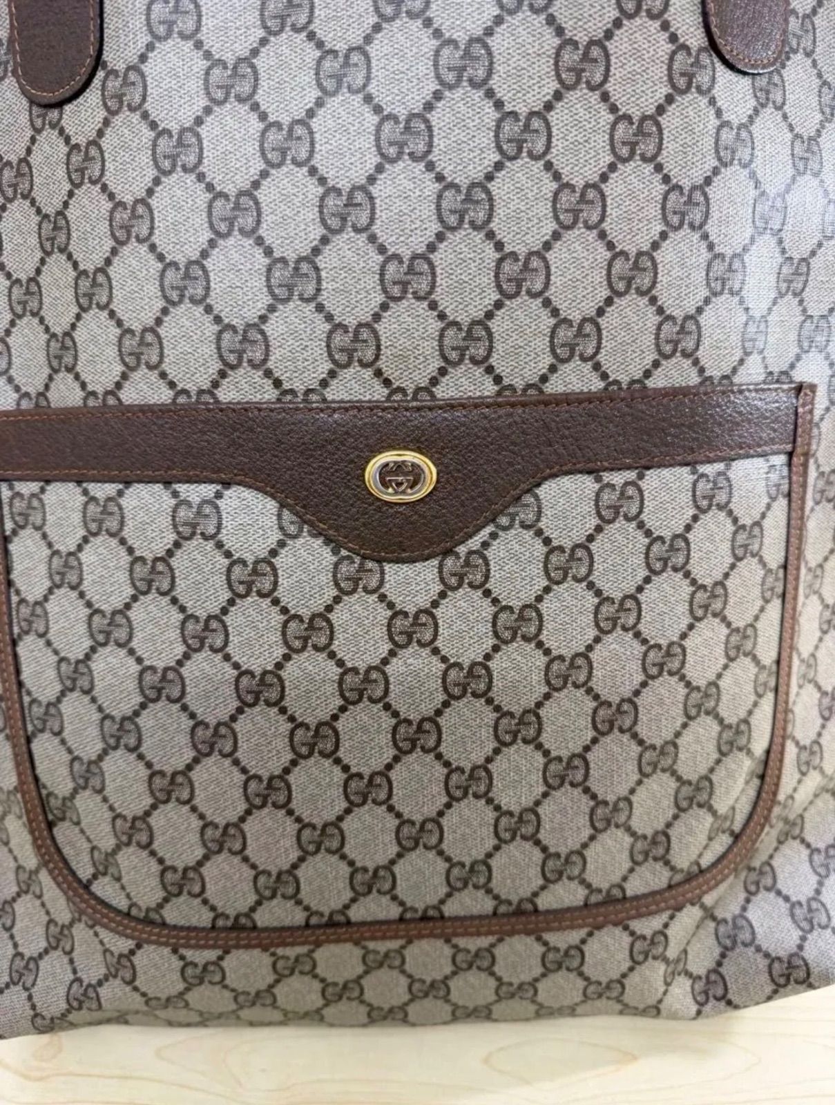 GUCCI オールドグッチ シェリーライン GG柄 PVC レザートートバッグ GUCCI オールドグッチ シェリーライン GG柄 トートバッグ PVC レザー