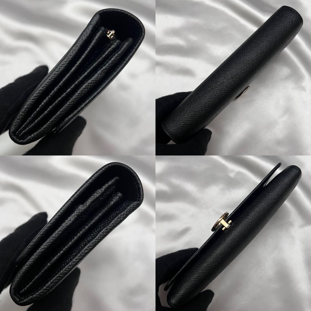 ◇極美品◇ブルガリ ビーゼロワン フラップ型長財布 ブラックレザー