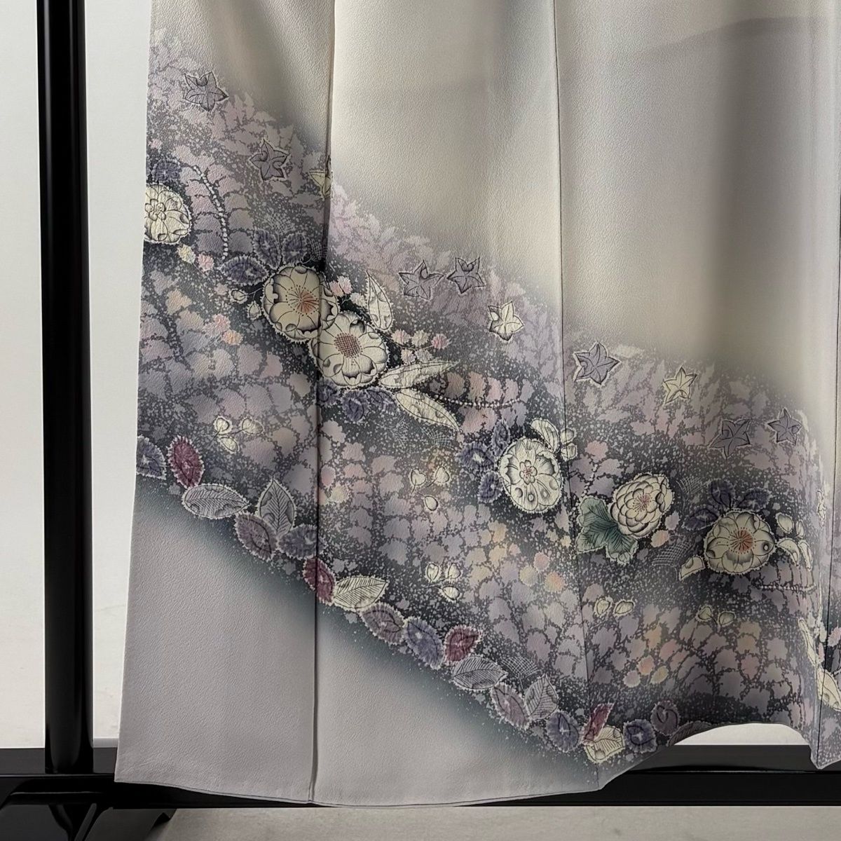 訪問着 身丈157cm 裄丈63.5cm S 袷 翠山工房 落款 辻が花 ぼかし 灰白