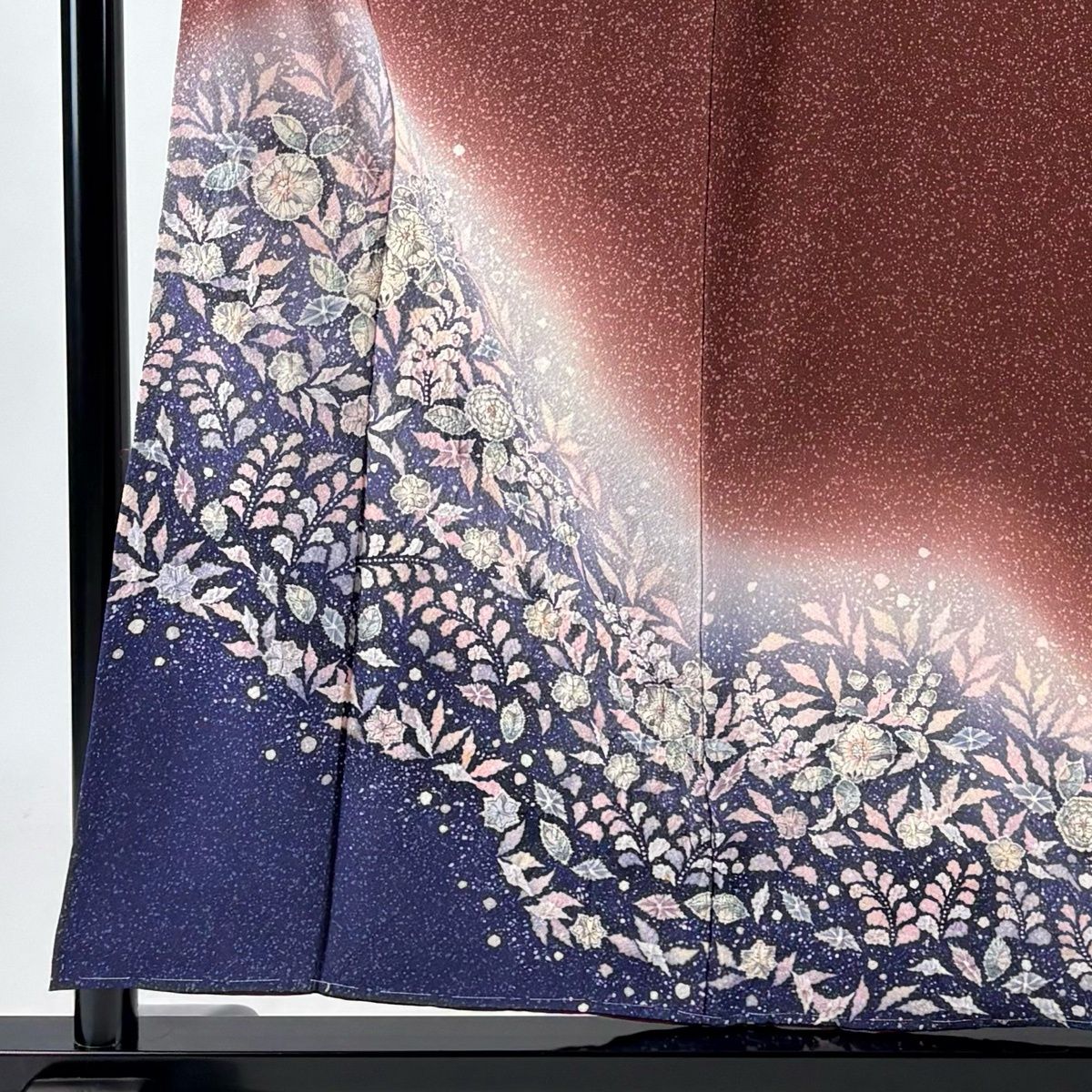 付下げ 身丈155.5cm 裄丈65.5cm M 袷 翠山工房 落款 辻が花 ぼかし 赤