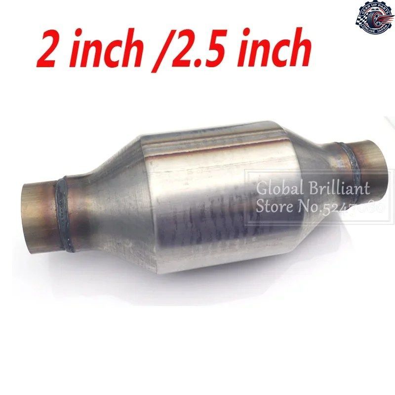 2インチ/2.5インチ EURO 1 400 CPSI ハイフロー レーシング触媒コンバーター セラミック基板触媒付き 全長25.8cm
