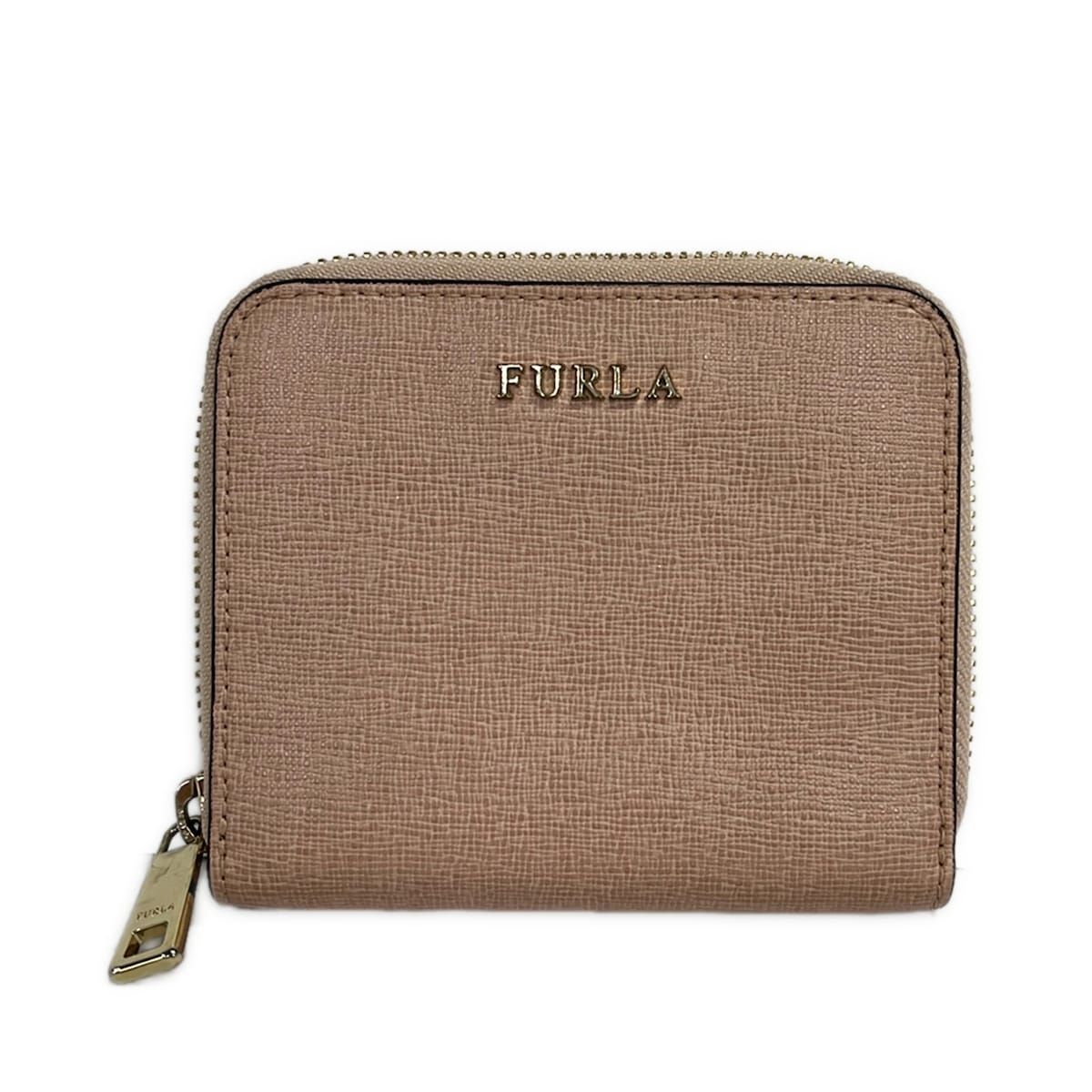 FURLA(フルラ) 2つ折り財布 ピンク ラウンドファスナー レザー