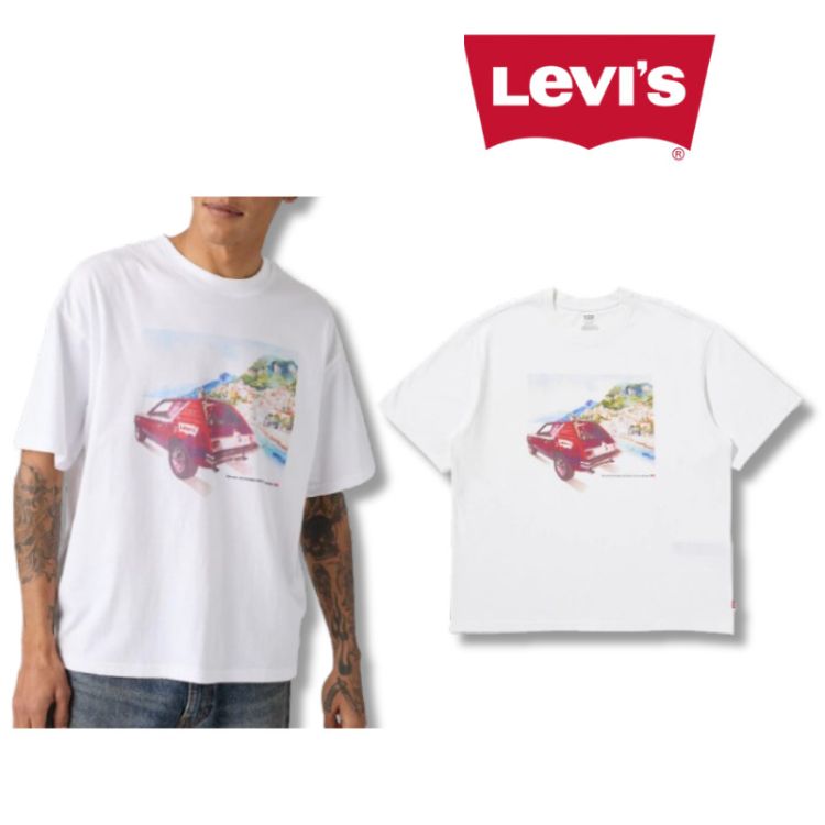 リーバイス Levi’s グラフィック ボックス Tシャツ メンズ ホワイト 白 White 004H0-0020