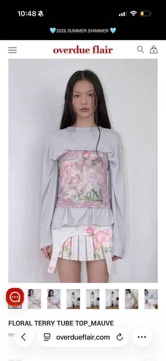 オーバーデューフレア FLORAL TERRY TUBE TOP モブ