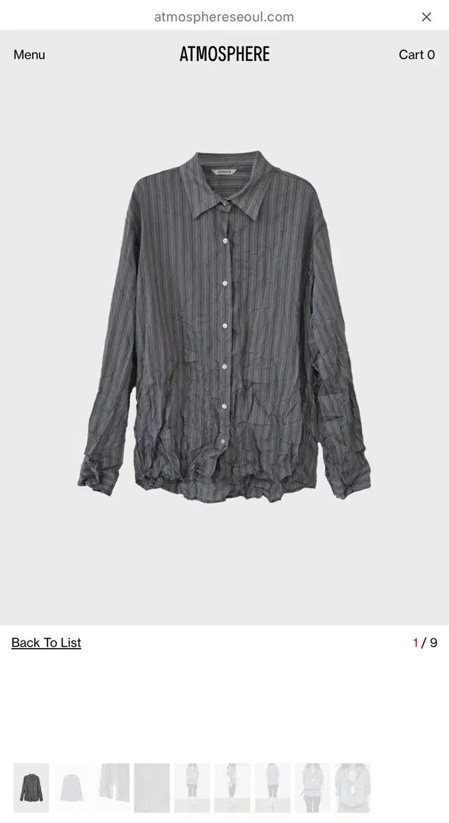atmosphere WRINKLE STRIPE SHIRTS (GREY)