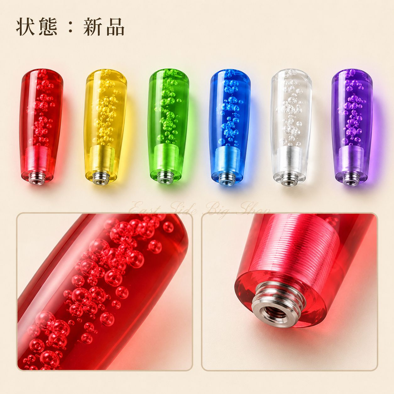 クリスタルシフトノブ LED デコトラ トラック シフトレバー バブル