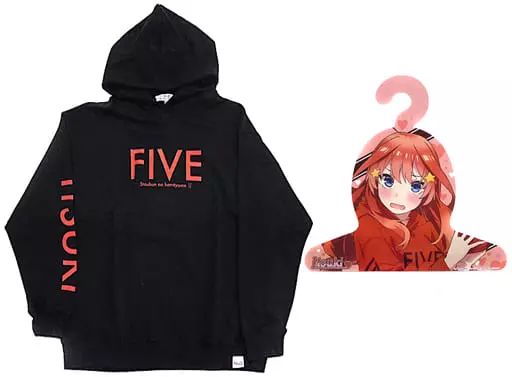【中古】衣類 中野五月 FIVEパーカー(キャラハンガー付き) ブラック Lサイズ 「五等分の花嫁∬」