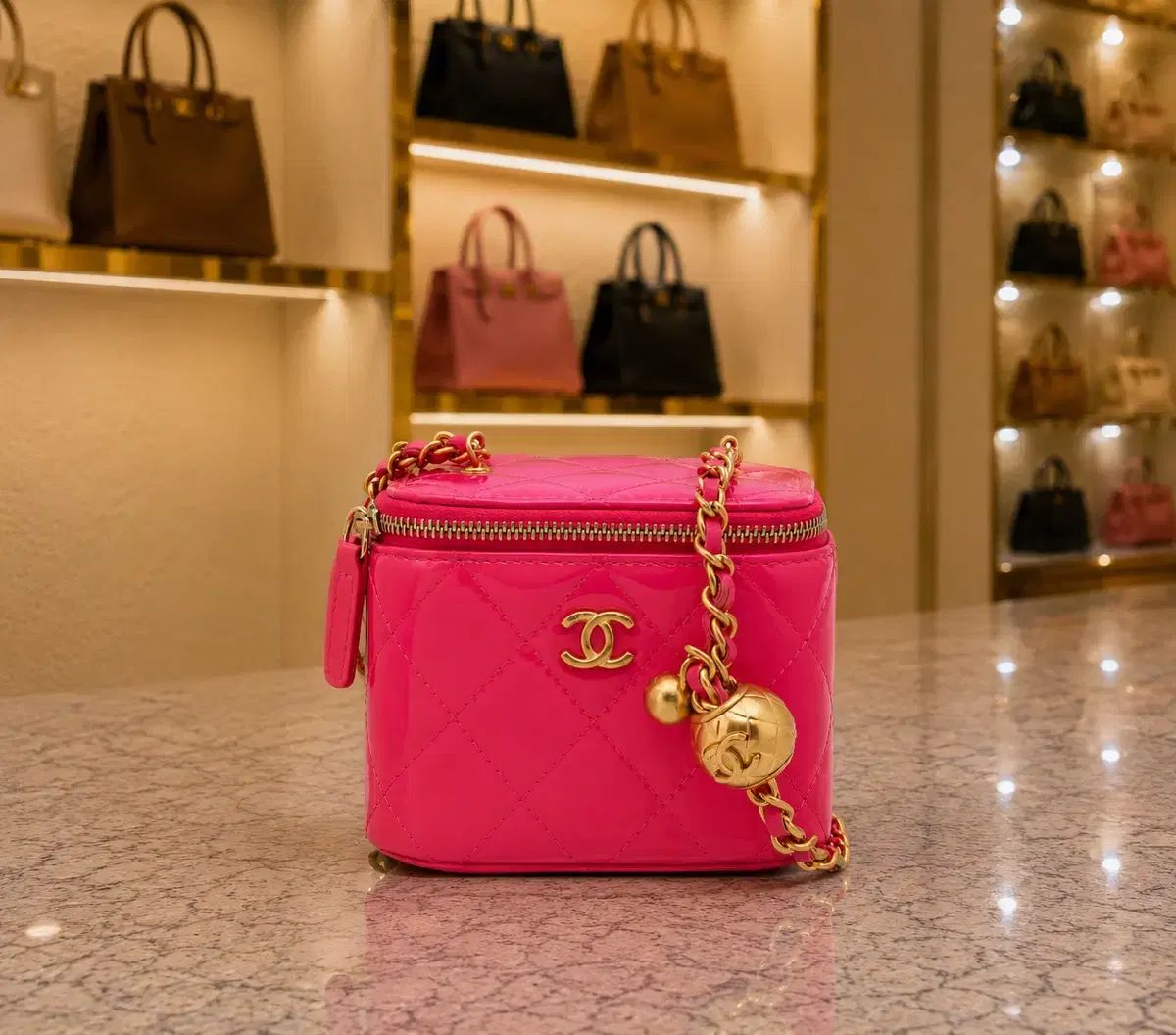 S級 CHANEL シャネル ペンダント ゴールデンボール ベニティバッグ 出品