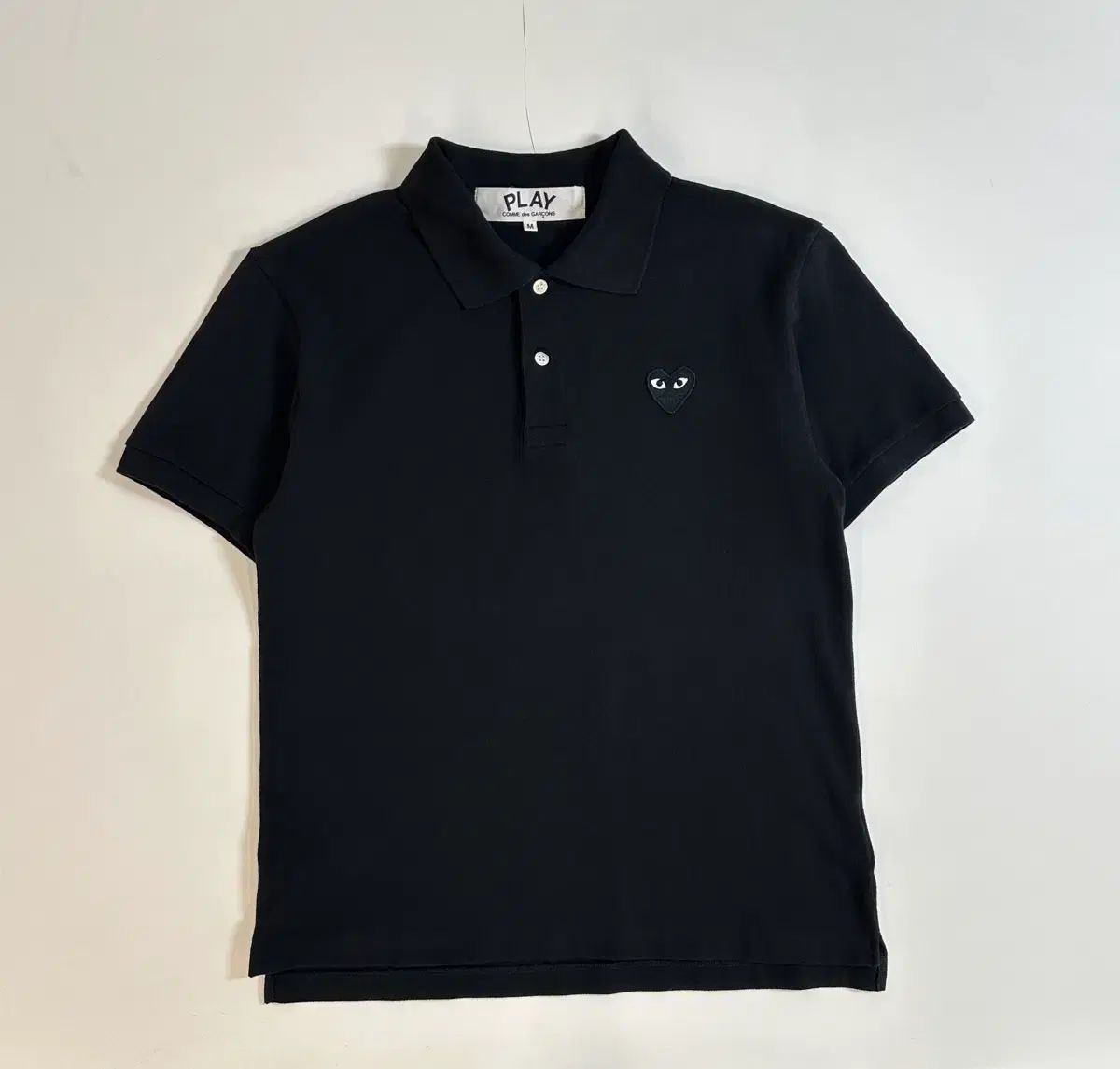 コム・デ・ギャルソン PKカラーTシャツ ブラックワッペン ポロTシャツ M