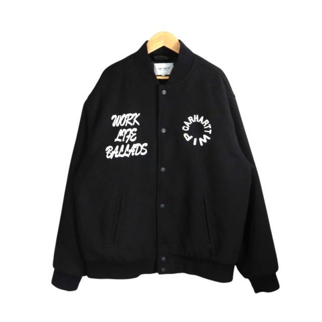 CARHARTT WIP 23aw WORK VARSITY BOMBER BLACK サイズXL I032435 カーハートダブリューアイピー ワーク バーシティ ボンバー ジャケット アウター スタジャン 大名店