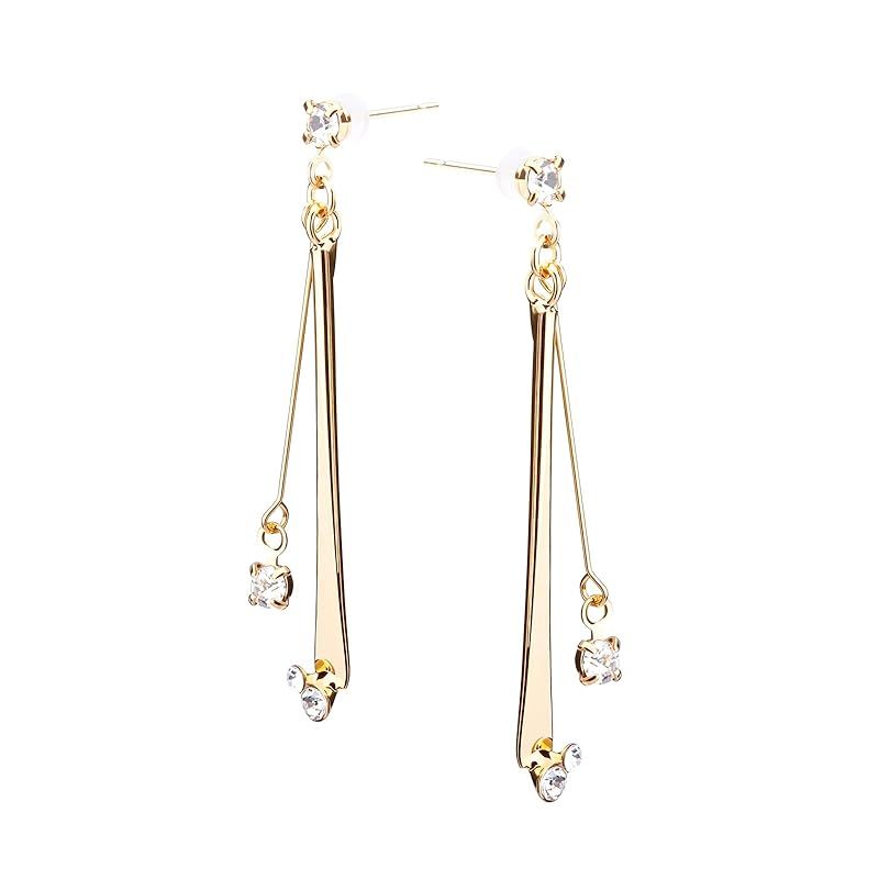 LOKUMI 18金 ピアス 金属アレルギー対応 日本製 K18ポスト K18 メタルバー スイング スタッド レディース シンプル シルバー K24 ゴールド ピンクゴールド 人気 メタリック 大きめ 大ぶり スイングピアス 揺れる 18K ニッケルフリー