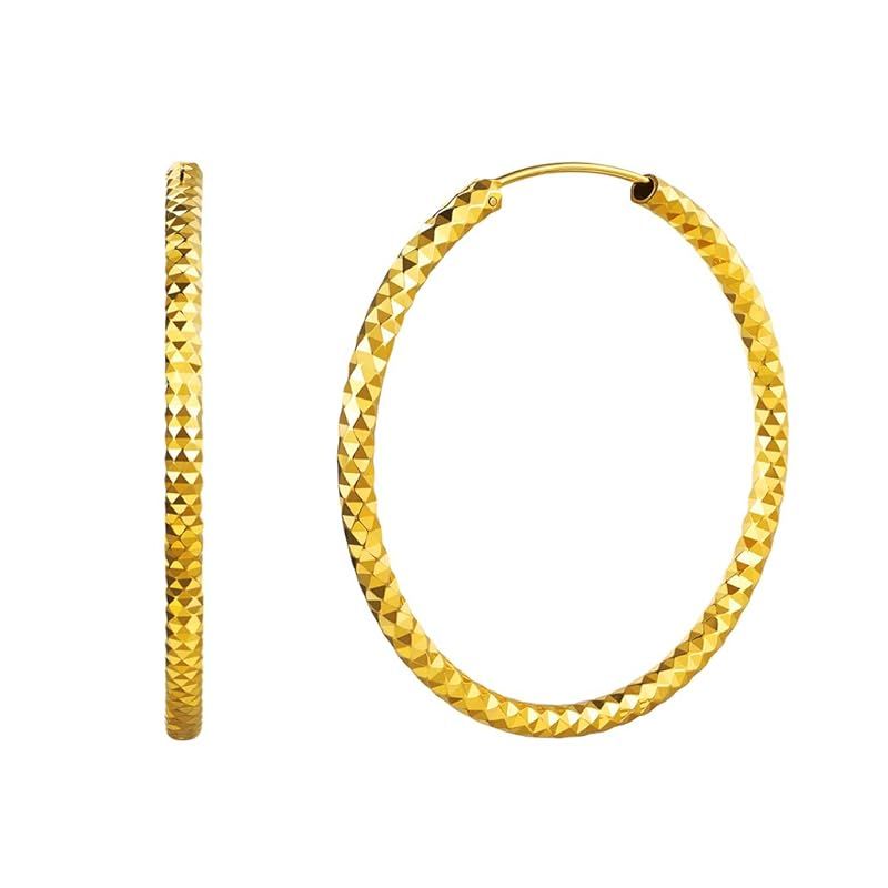 [Silvora] ピアス レディース ゴールド フープピアス k18金 大きめ リングピアス シンプル 直径50MM おしゃれ アクセサリー