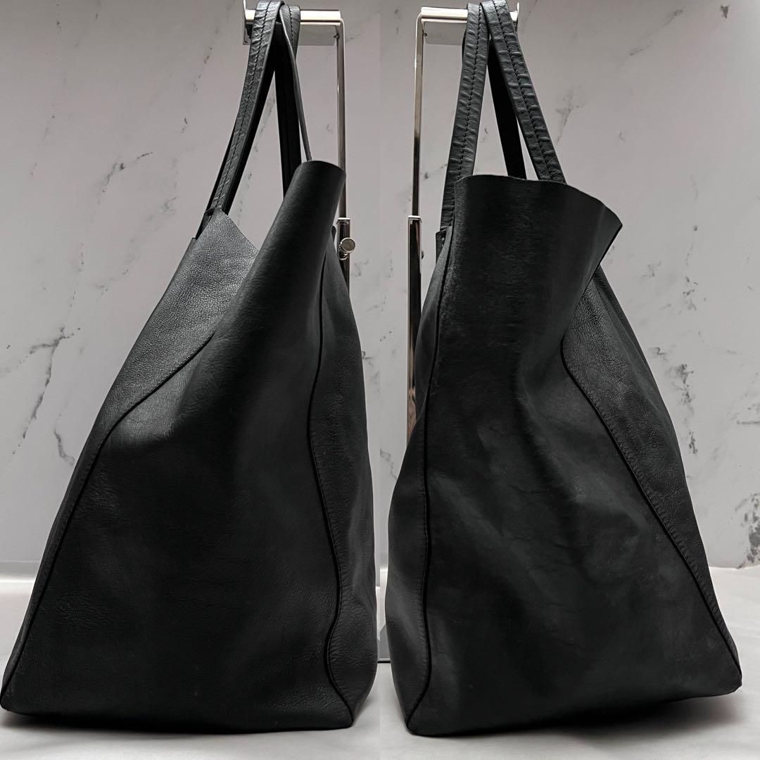 ◇レア美品◇セリーヌ ホリゾンタルカバ 大容量トート レザー ブラック