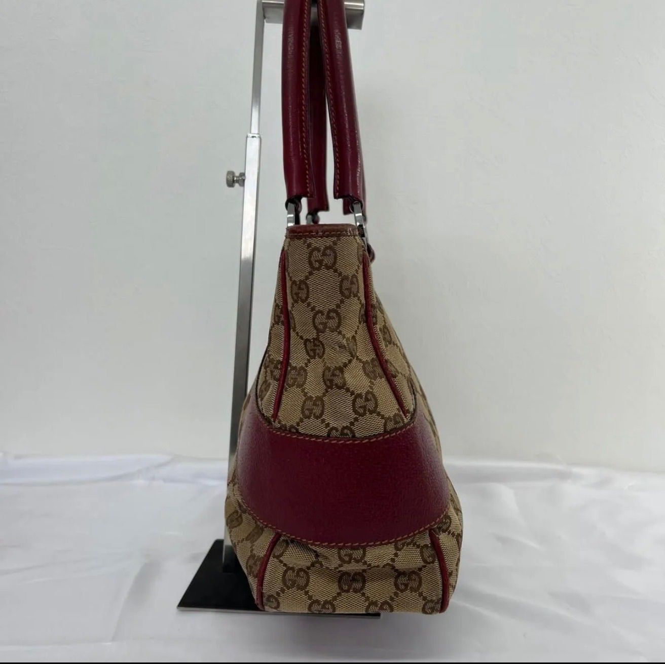 GUCCI グッチ GGキャンバス トートバッグ ベージュ ボルドー GG柄