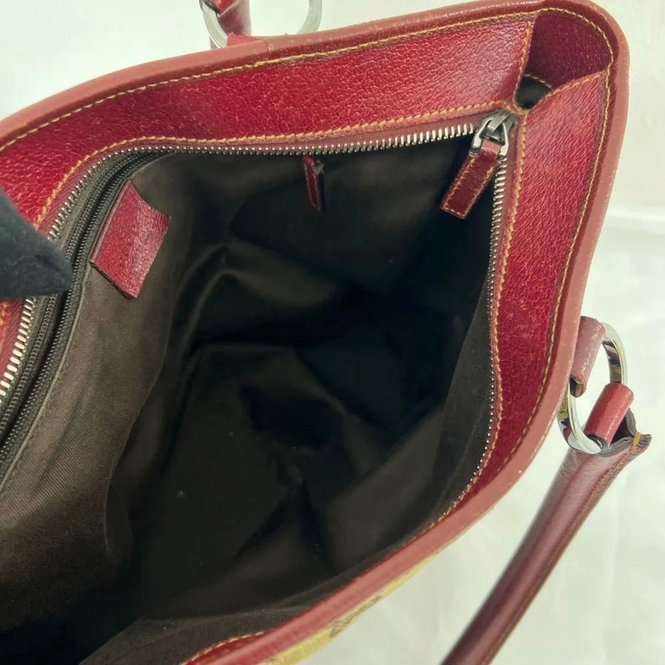 GUCCI グッチ GGキャンバス トートバッグ ベージュ ボルドー GG柄
