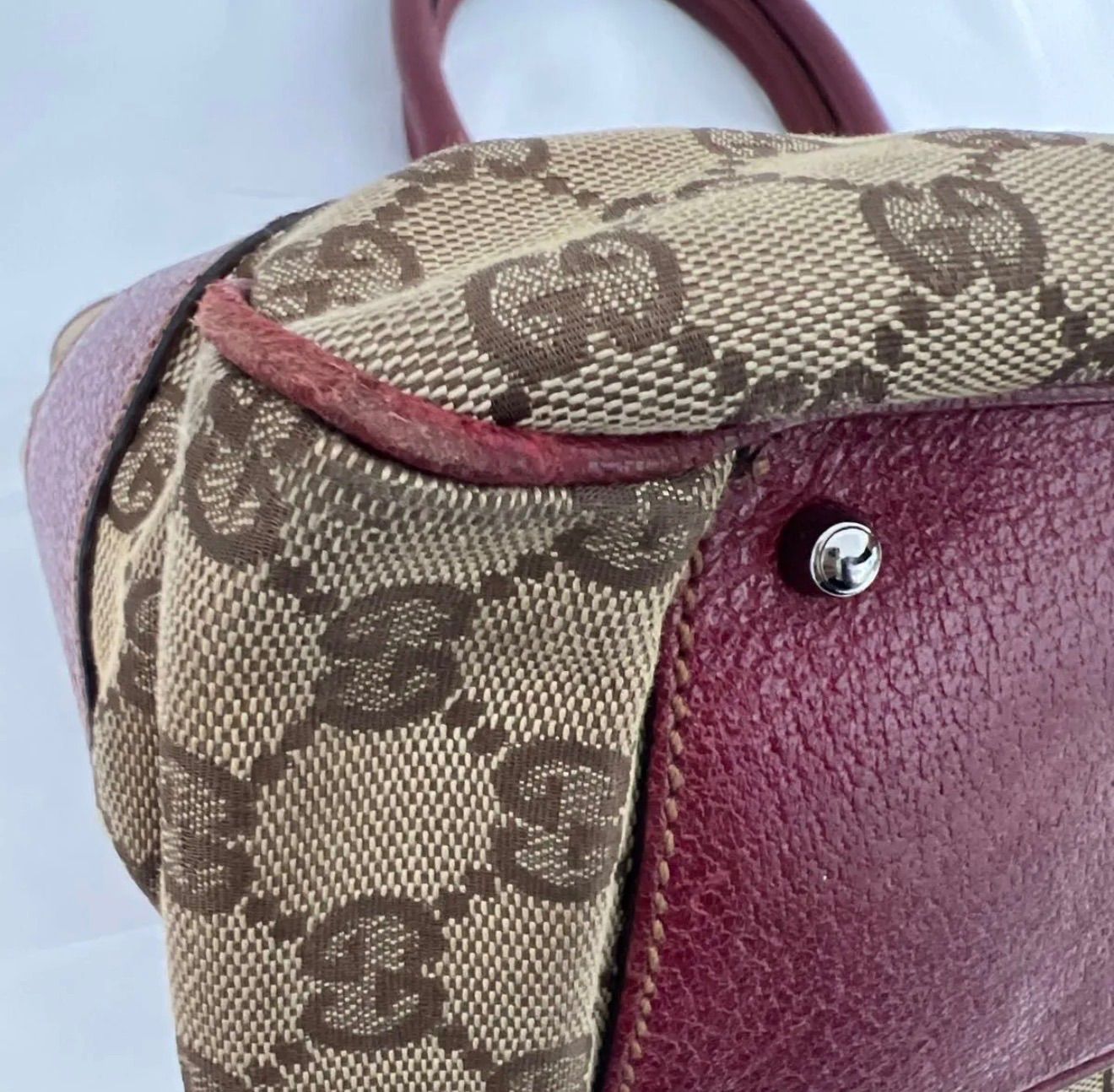 GUCCI グッチ GGキャンバス トートバッグ ベージュ ボルドー GG柄 