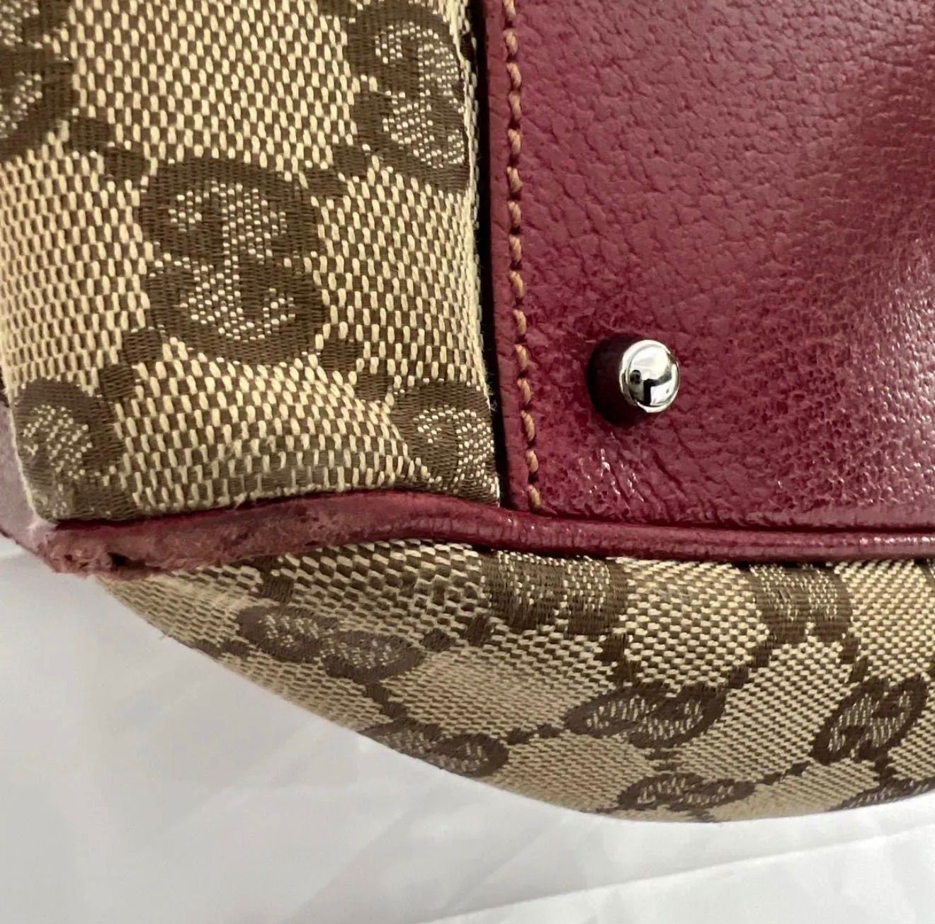 GUCCI グッチ GGキャンバス トートバッグ ベージュ ボルドー GG柄 