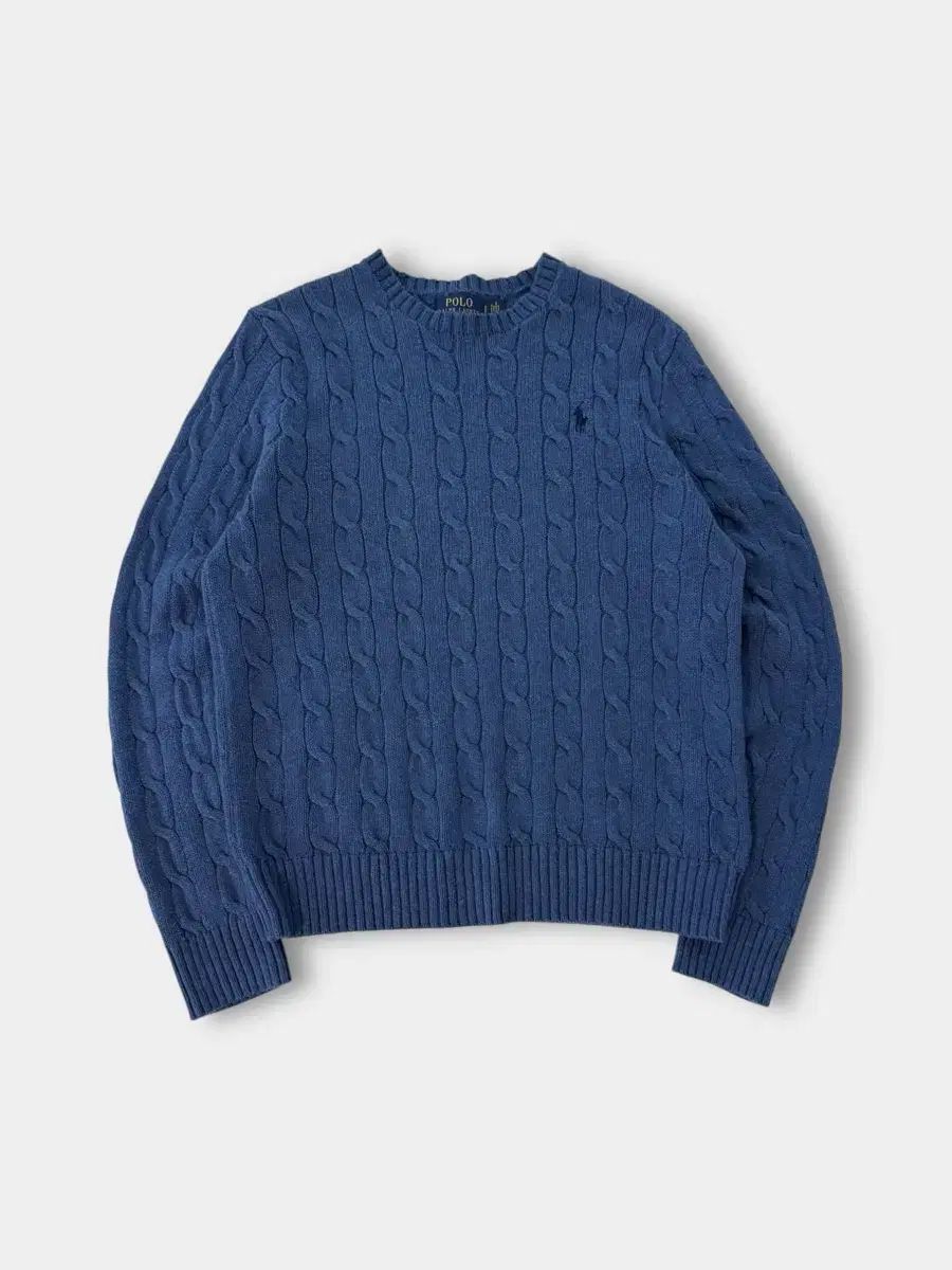 ポロラルフローレン ルーズフィット 新モデル Indigo Blue コットン ケーブル編み ニット
