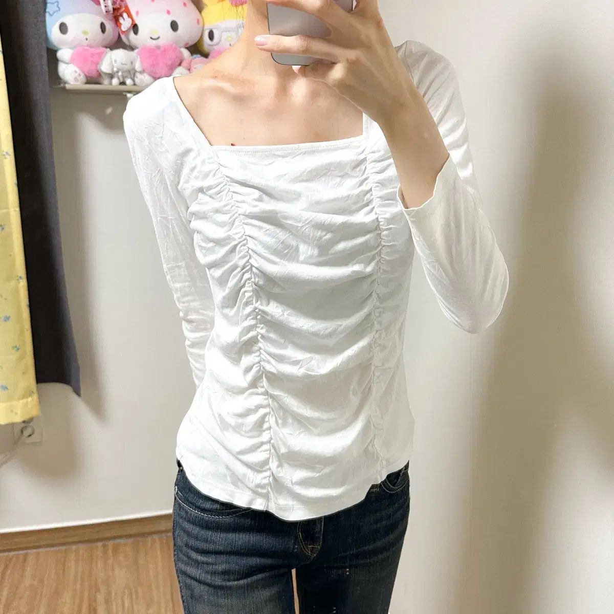 ヴィンテージ 白シャーリングTシャツ 姫ギャル ロギャル 森ガール スナ系 バレエコア
