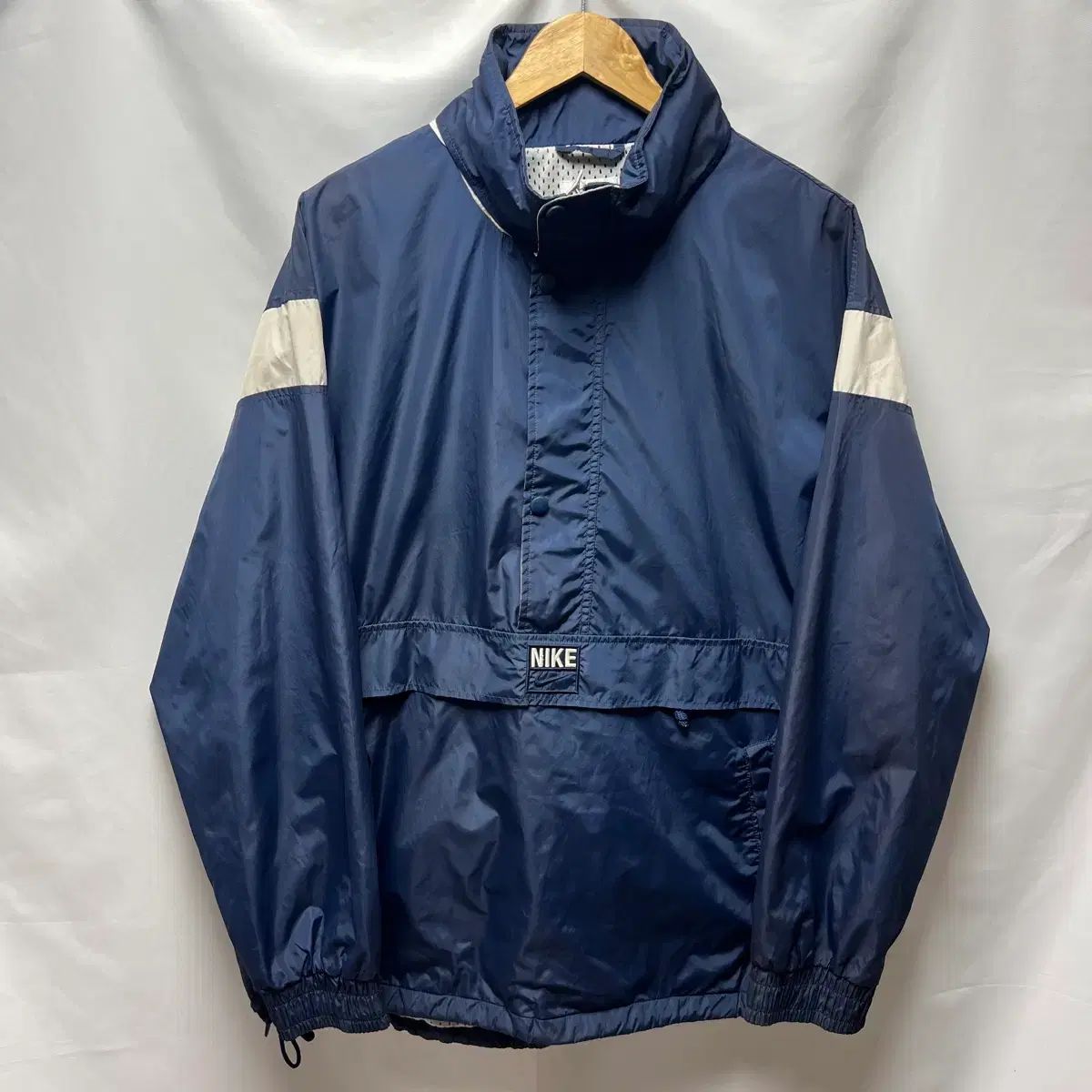 正規品/110 NIKE 90s オールドスクール ネイビー ウーブン アノラック
