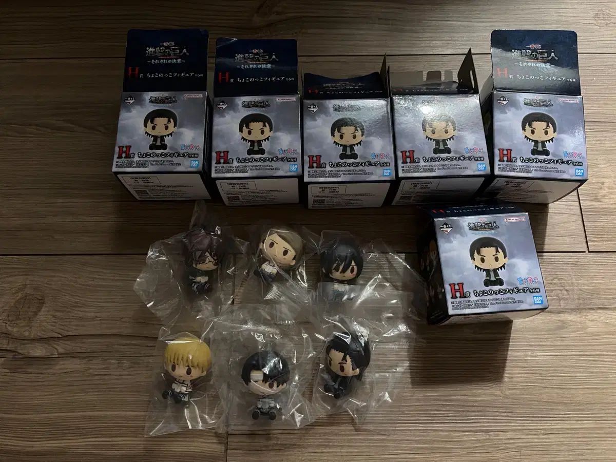 6種フルセット) 進撃の巨人 一番くじ ちょこのっこ H賞 エレン リヴァイ アルミン・アルレルト(アルミン) ハンジ
