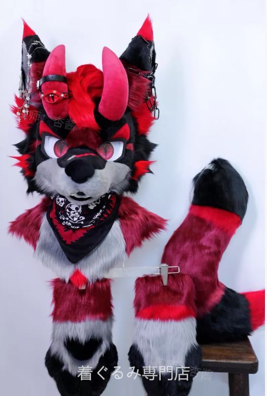 狼　犬　猫　着ぐるみ ヘッド全頭　ヘッド ケモノ ファースーツ ぬいぐるみ コスプレ コスチューム Kurumi 一点物 C33