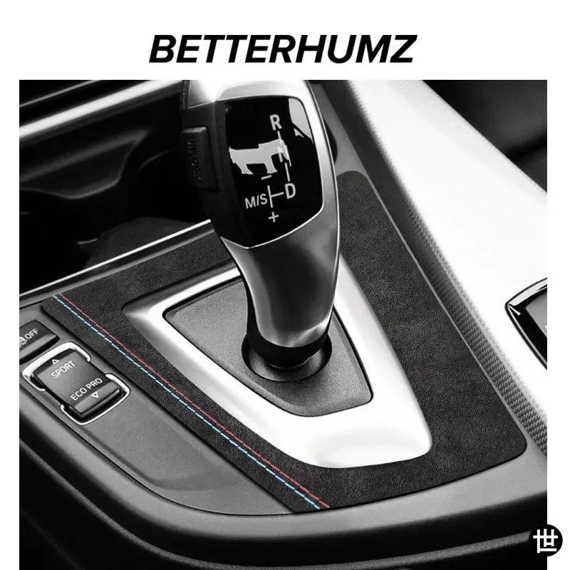 BMW F30 3 4シリーズ用ギアシフターパネルカバー MP アルカンターラ製 オートトリムステッカー 車内アクセサリー