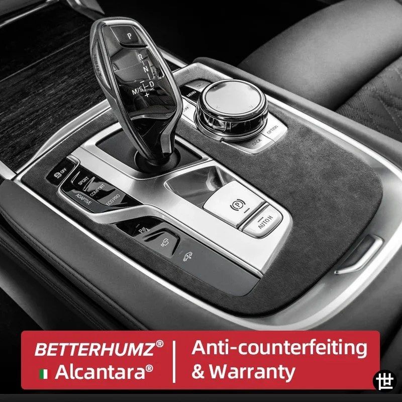 BMW G11 G12 7シリーズ 2016-2023用 センターコンソール ギアシフターパネルトリムカバーステッカー アルカンターラ 車内アクセサリー
