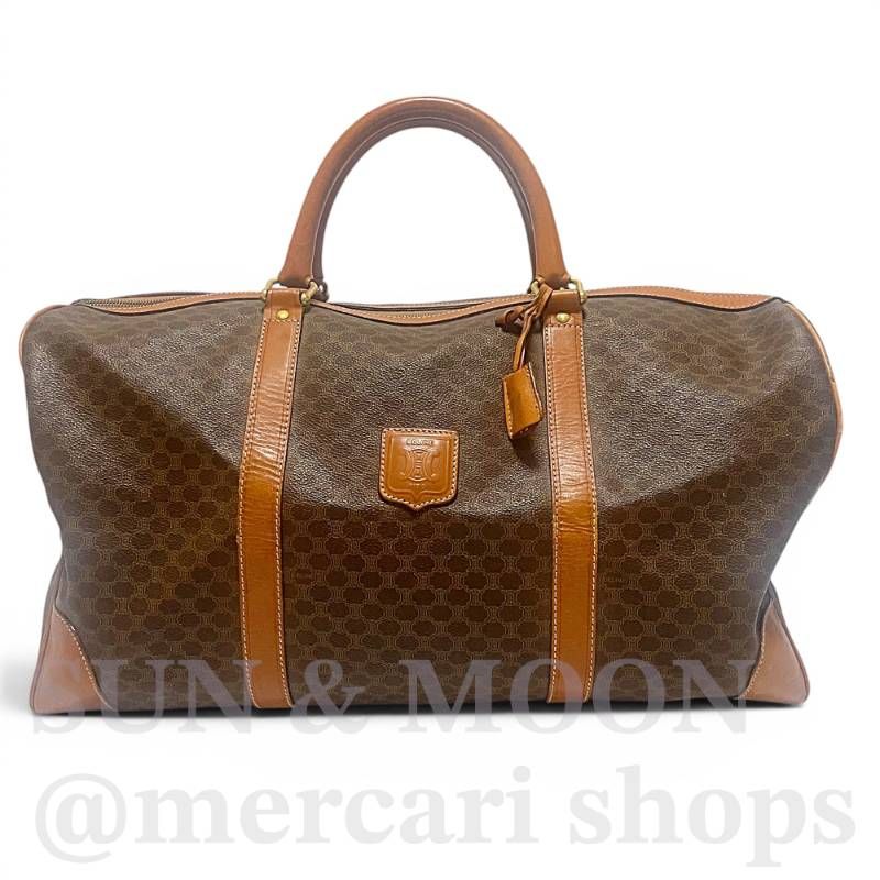 CELINE セリーヌ マカダム ボストンバッグ 50cm幅 トリオンフ ブラウン系 OJ265-3