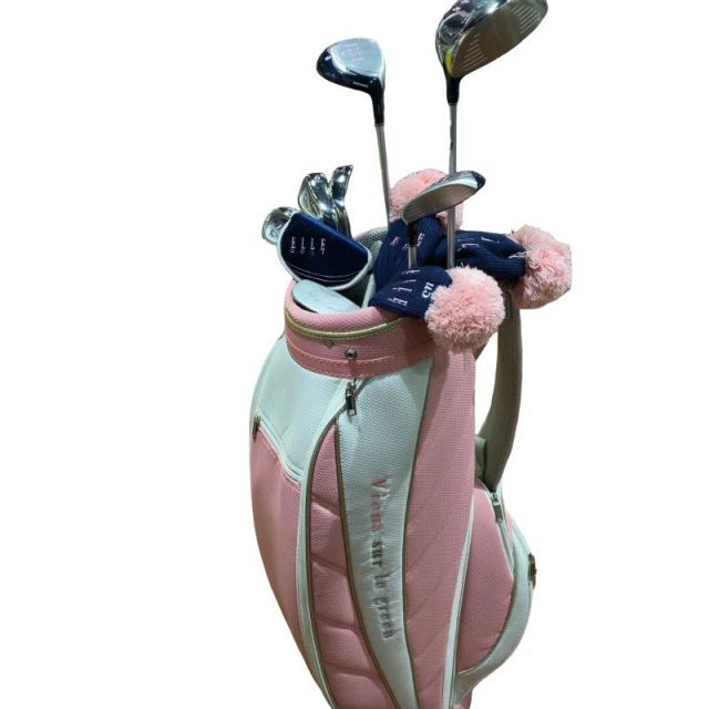 【中古】 ブリヂストン ELLE GOLF CL(2013) 7S(キャディバッグ:ピンク) レディース クラブセット CS EC-13i (フレックスL) レディース 女性用 右利き 右用 Bランク ゴルフクラブ