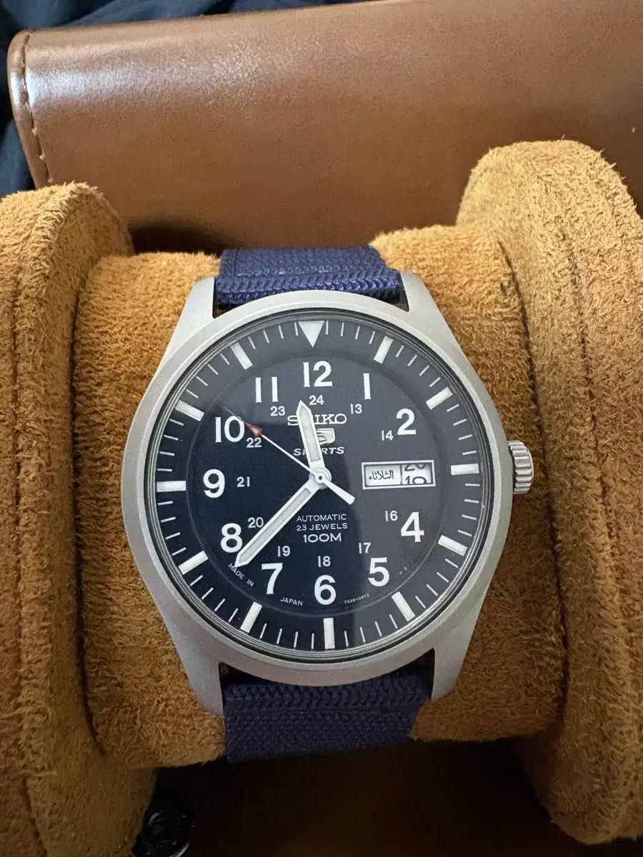 SEIKO5 7S36-03J0日本製ミリタリー 自動巻き時計 グリーン カーキ