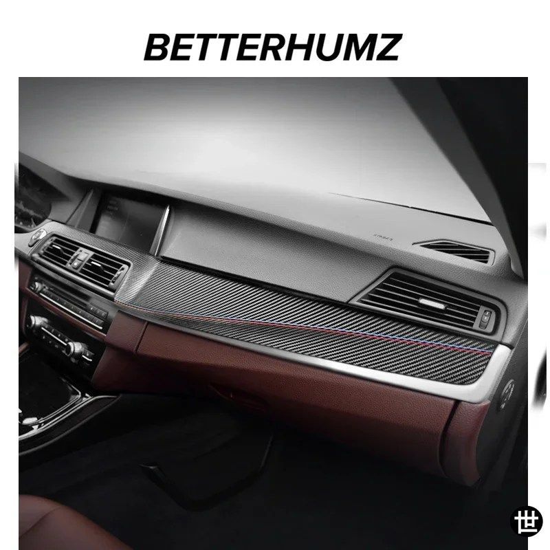 BMW F10 F18シリーズ5用カーボンダッシュボードパネルトリムカバー計器パフォーマンスステッカー車内チューニングアクセサリー