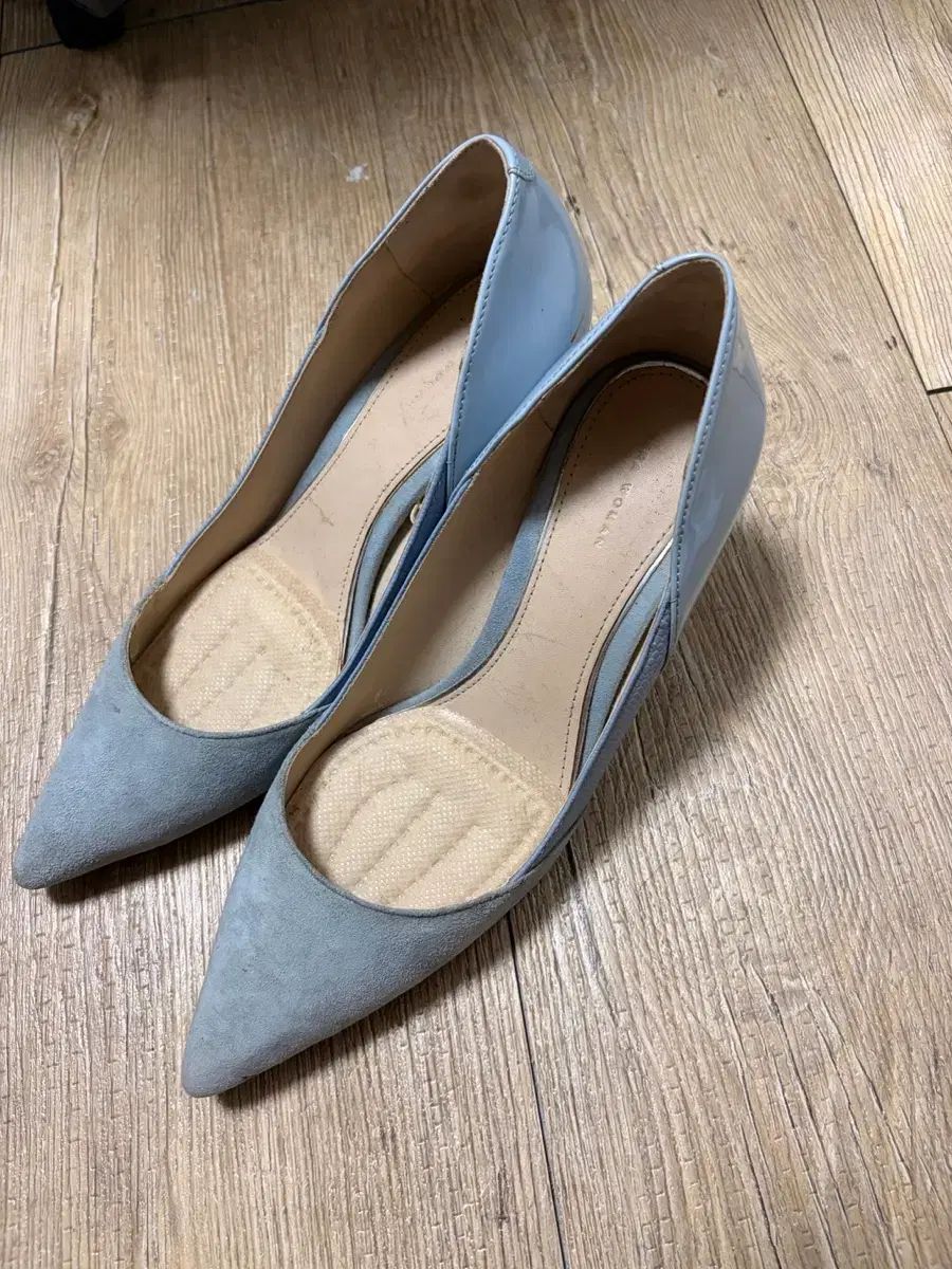 ZARA ウィメンズ スウェード スカイブルー レディース パンプス