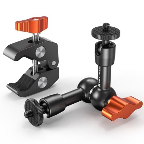 K&F CONCEPT 6インチ マジックアーム+スパークラップ 関節式アーム【自由度の高い撮影が可能に】2kg耐荷重 1/4インチと3/8インチネジ穴付き 自由な角度調整 アルミニウム合金＋ステンレス鋼t 5,257円