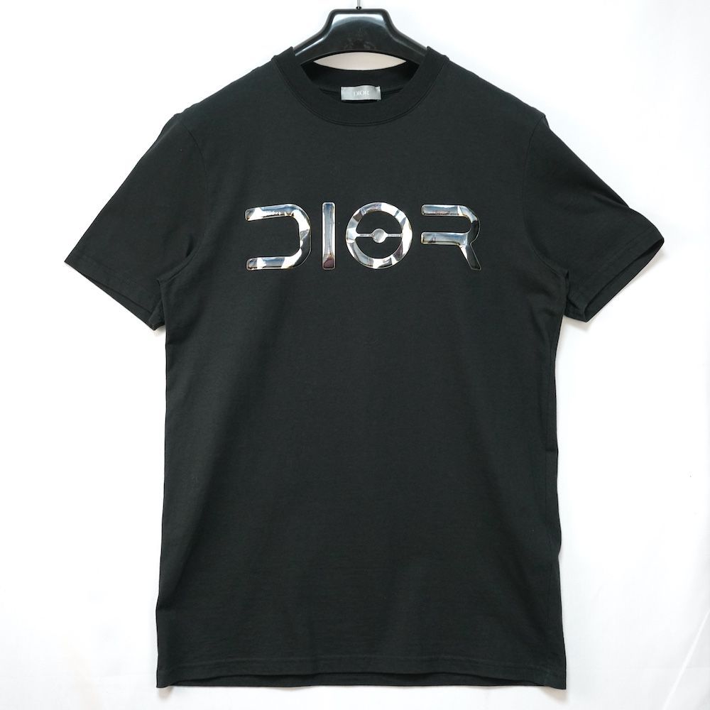 DIOR HOMME ディオールオム SORAYAMA HAJIME 空山基 コラボ メタリック ロゴ プリント Tシャツ ブラック XSサイズ 933J640A0533