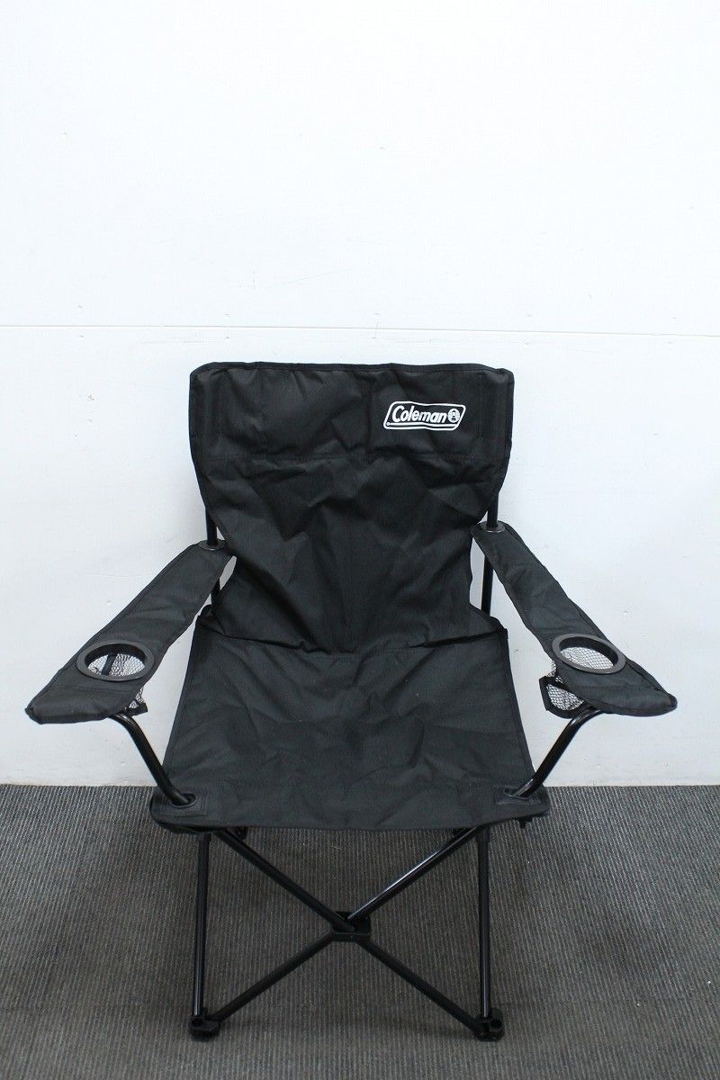 2脚セット Coleman コールマン アームチェア ブラックドリンクホルダー