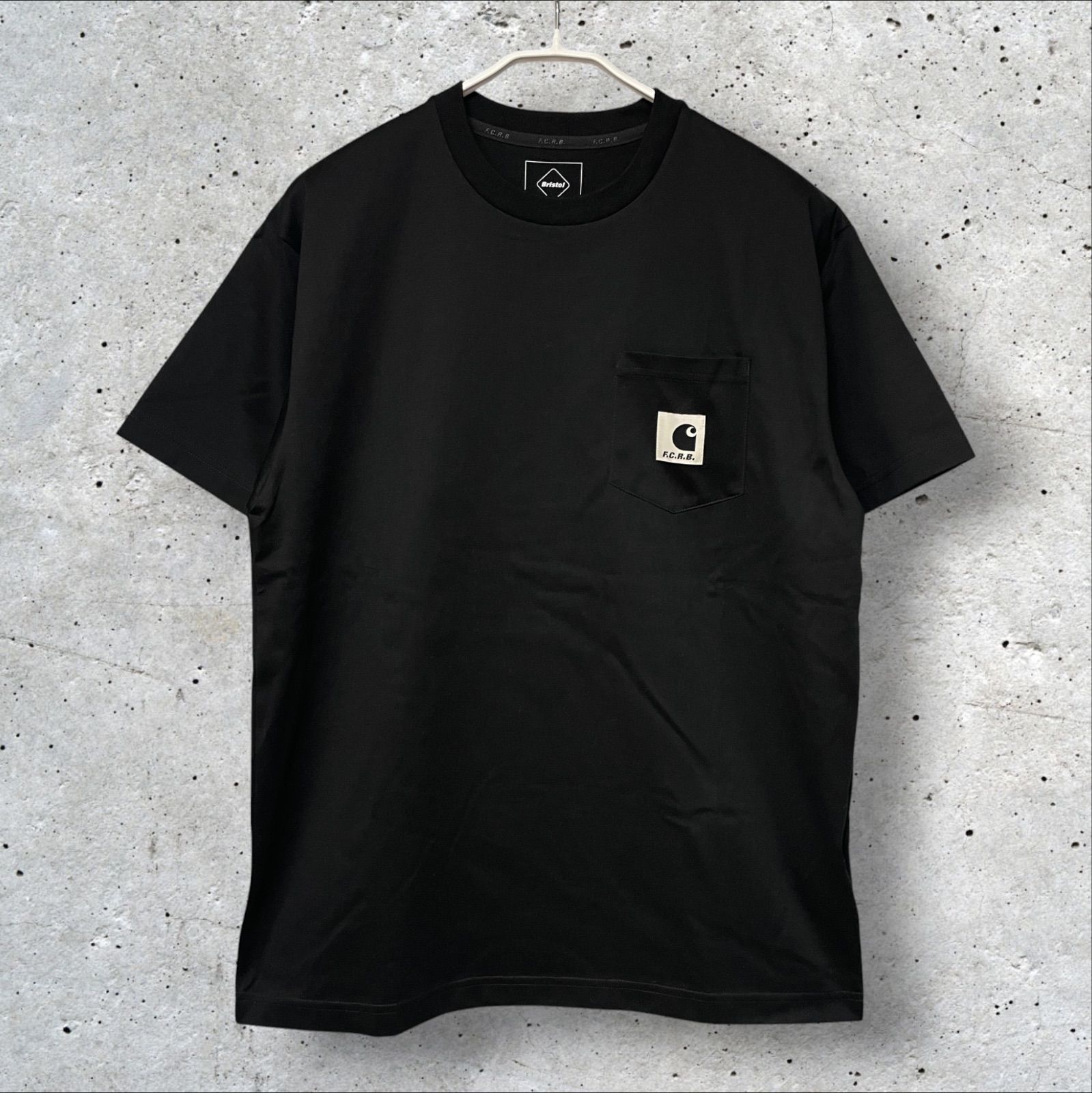 定価：11000円 F.C.Real Bristol × Carhartt WIP S/S POCKET TEE FCRB-260128 BLACK M ブリストル カーハート 半袖ポケットTシャツ ブラック