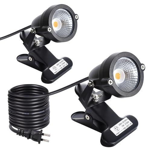 LEDクリップライト 防水 7W 電球色 2700k 60w相当 スイッチレス 電源コード 3メートル 屋内外兼用 黒板照明 店舗看板 水槽照明 作業灯 六角レンチ 電球色 2個セット 国内発送 5,677円