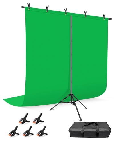 HEMMOTOP Web会議用 グリーンバック クロマキー スタンド 220x240cm 拡張型 【横幅延長 Zoom画面が簡単に収める】 リモート背景スタンド テレ―ワーク テレビ会議 オンライン飲み会に適用 グリーンスクリーンスタンド 強力クリッ 国内発送