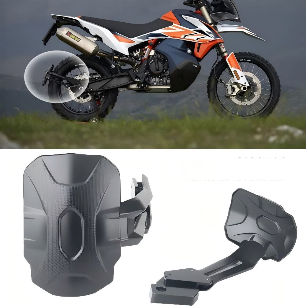 【送料無料】KTM 790/890 ADV(2018-24)用ロングリアフェンダーエクステンション(延長マッドガード) ABS製ブラック 防泥・防水飛沫・耐衝撃 ノーマル交換 簡単取付 ドレスアップ効果抜群