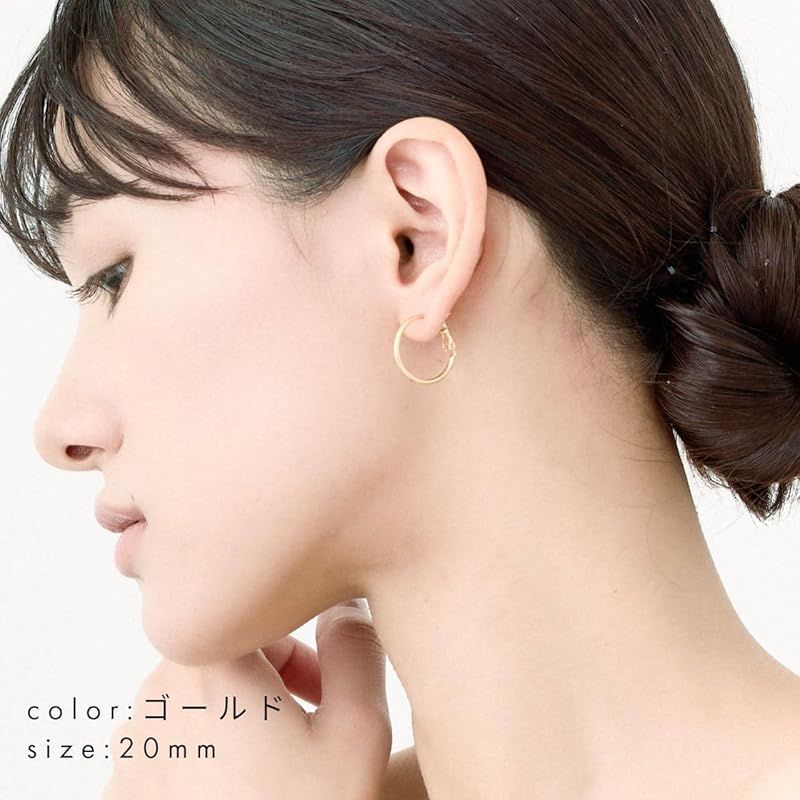 ヒリーズ】HRYS【日本製 18金 ポスト】丸線 フープ ピアス 3235 (30mm 