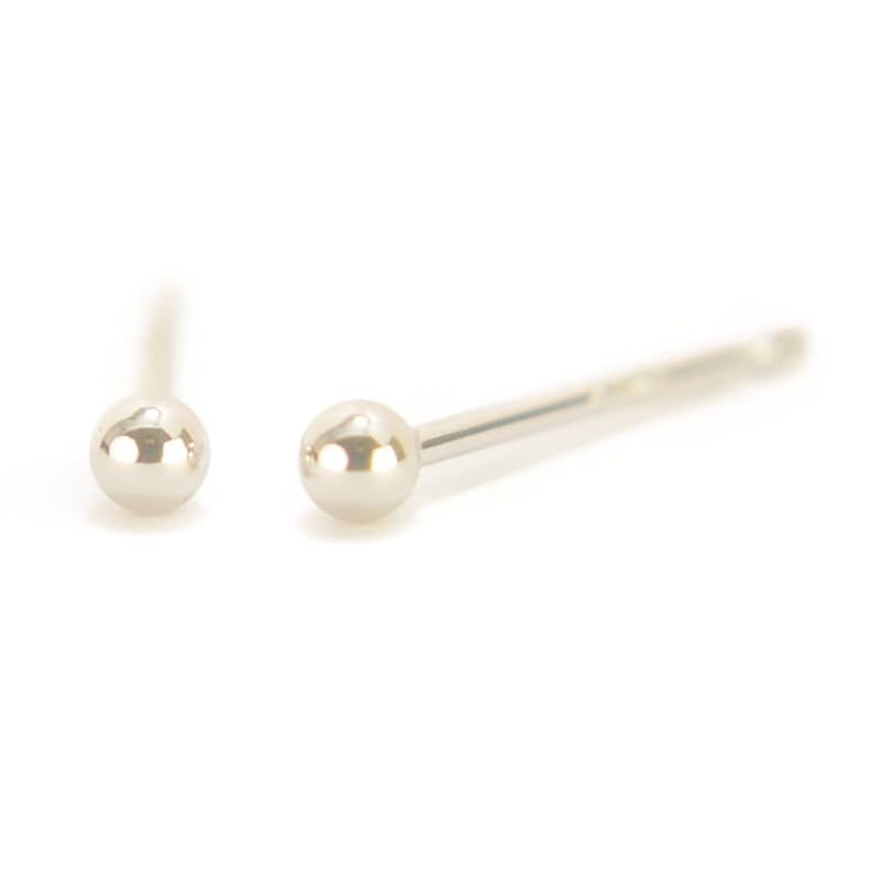 K10WGホワイトゴールド 丸玉ピアス 2mm ボールピアス 10金 1ペア両耳販売 日本製 yokomountain (フィットキャッチ)