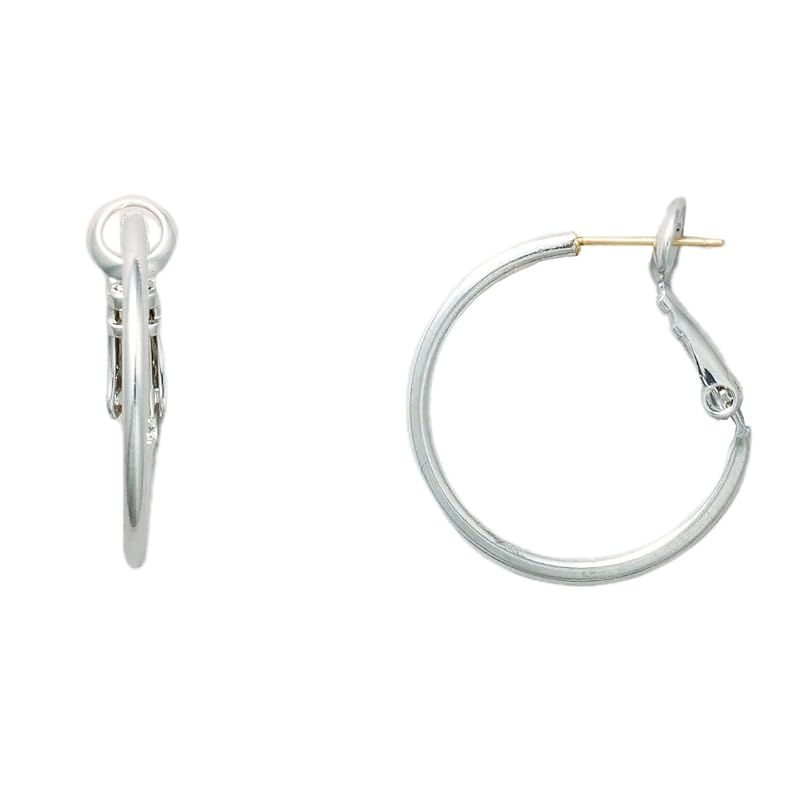 【ヒリーズ】HRYS【日本製 18金 ポスト】丸線 フープ ピアス 3235 (30mm シルバー)