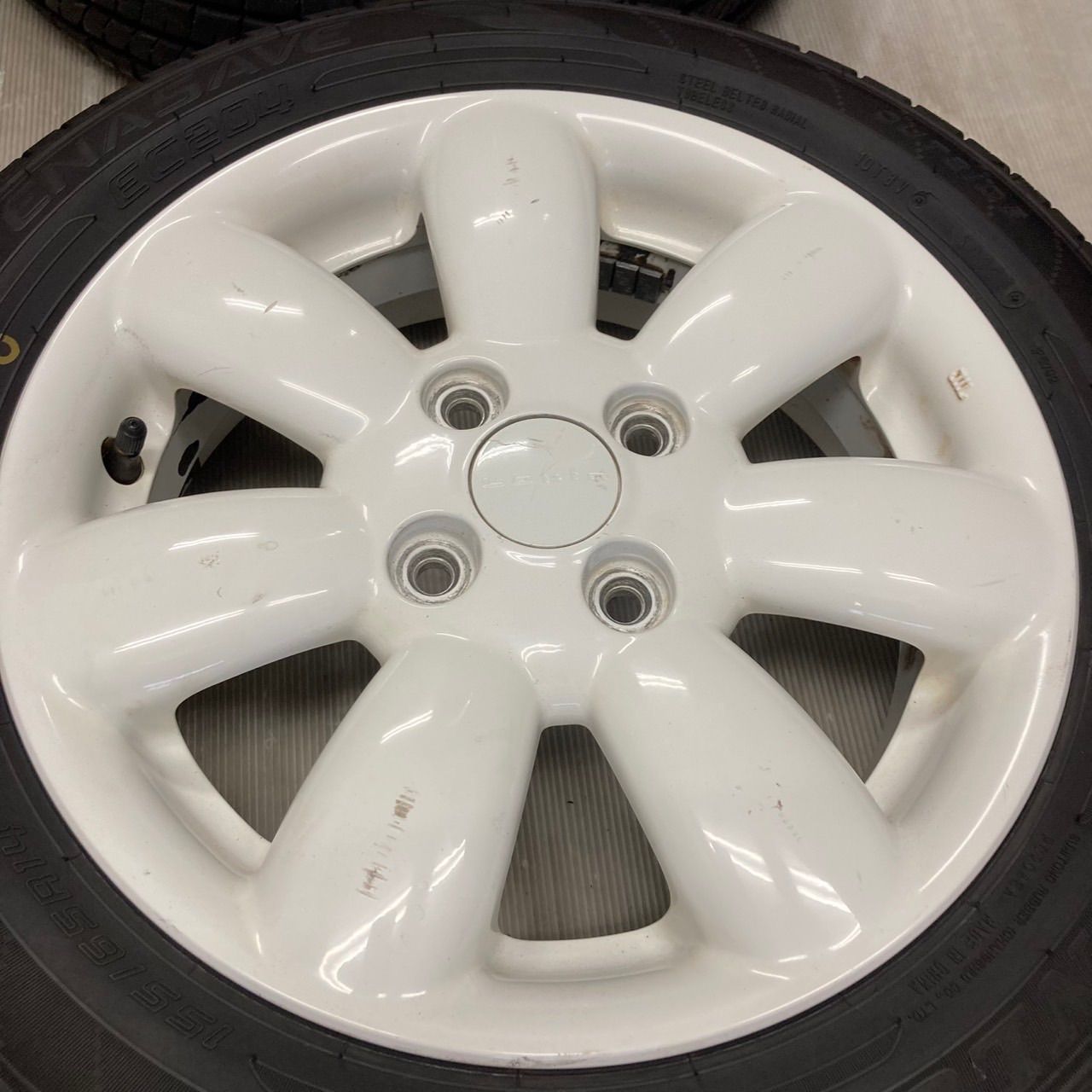 人気品‼️スズキラパン純正14インチダンロップ155/65R14 4本セット スズキ ラパン 純正 14インチ 4.5j +45 PCD100 ダンロップ エナセーブ